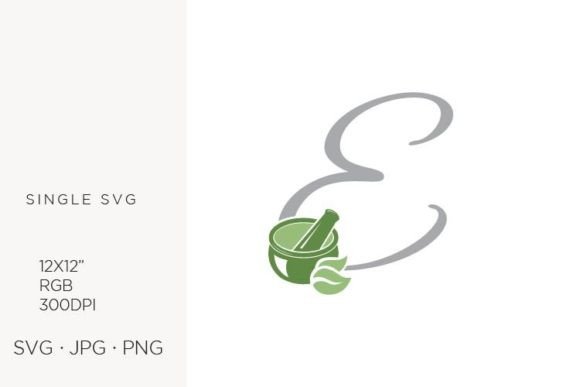 Culinary Charm Meets Minimalist Design: The Mortar and Pestle, Spice, and Letter E SVG