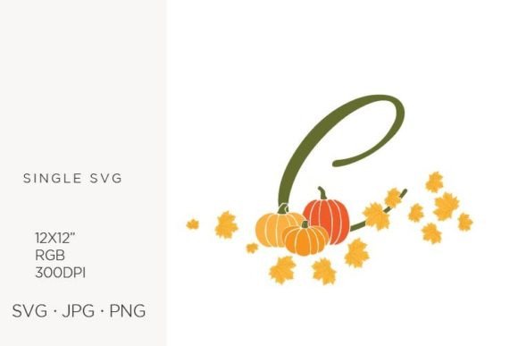 Designing the Seasonal Brand: The Versatility of C Letter, Autumn, Leaves and Pumpkin Vector Art