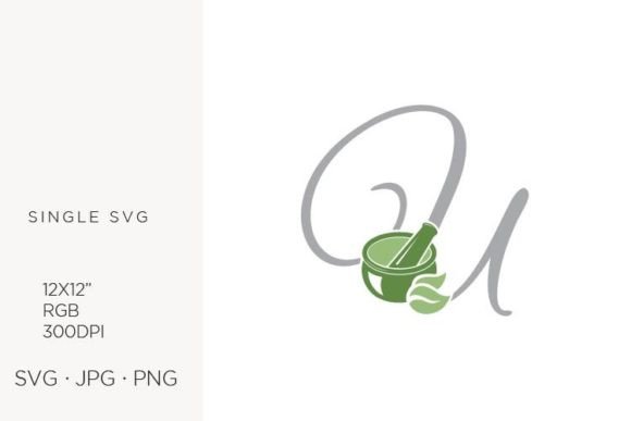 Elevating Brand Identity with the Mortar and Pestle, Spice and Letter U SVG Icon Set
