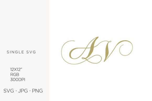 Monogram Letter A and V SVG Artwork