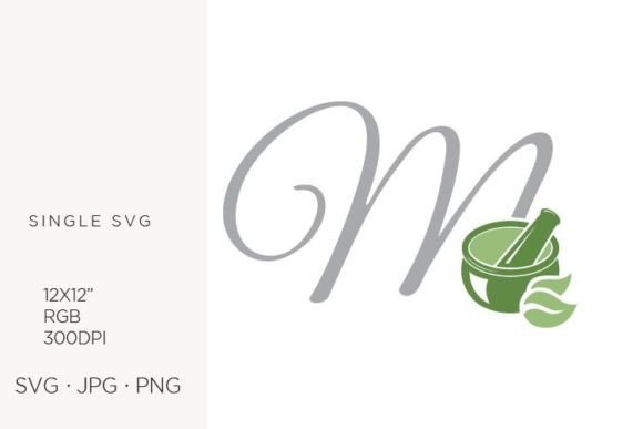 Mortar and Pestle, Spice and Letter M: A Versatile Design Asset for Culinary and Branding Projects