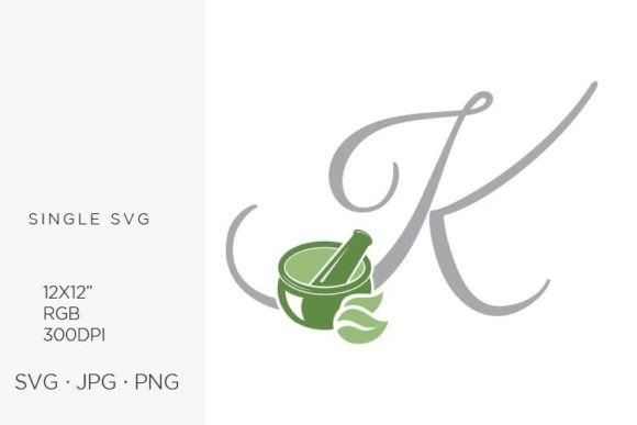 Mortar, Pestle, Spice & Letter K: A Design Asset