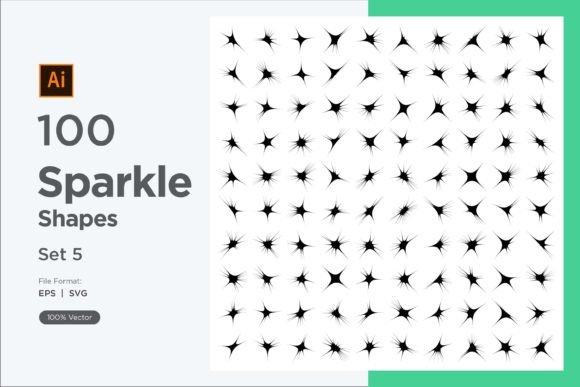 Sparkle Shape Symbol Sign V2-100 -5: Elevating Design with Contemporary Vector Graphics