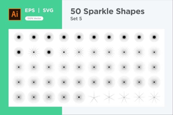 Sparkle Shape Symbol Sign V3-50 -5: Elevating Design with Contemporary Vector Graphics