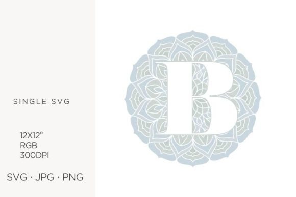 Stylish Mandala Monogram Letter B Clipart